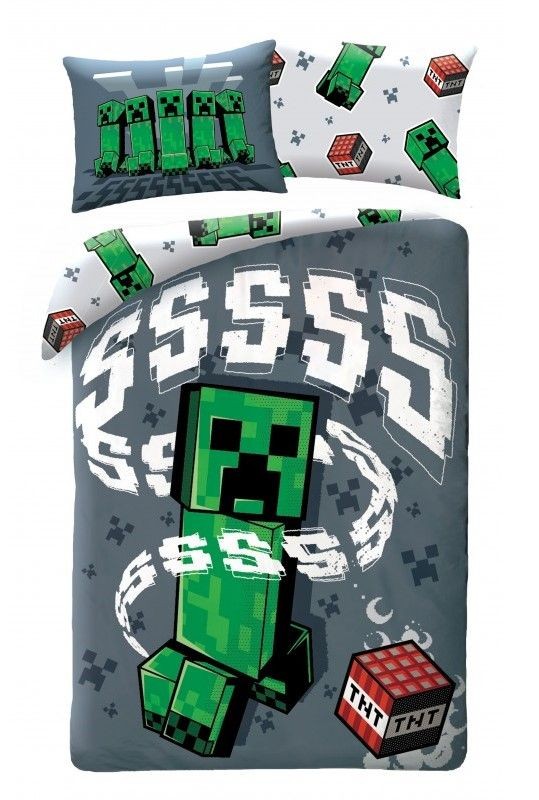 Povlečení Minecraft Creeper Grey